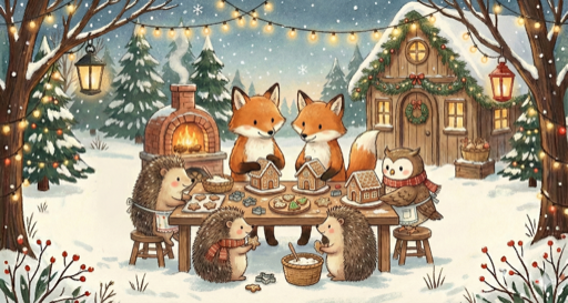 Hedgehog & Foxes Scene